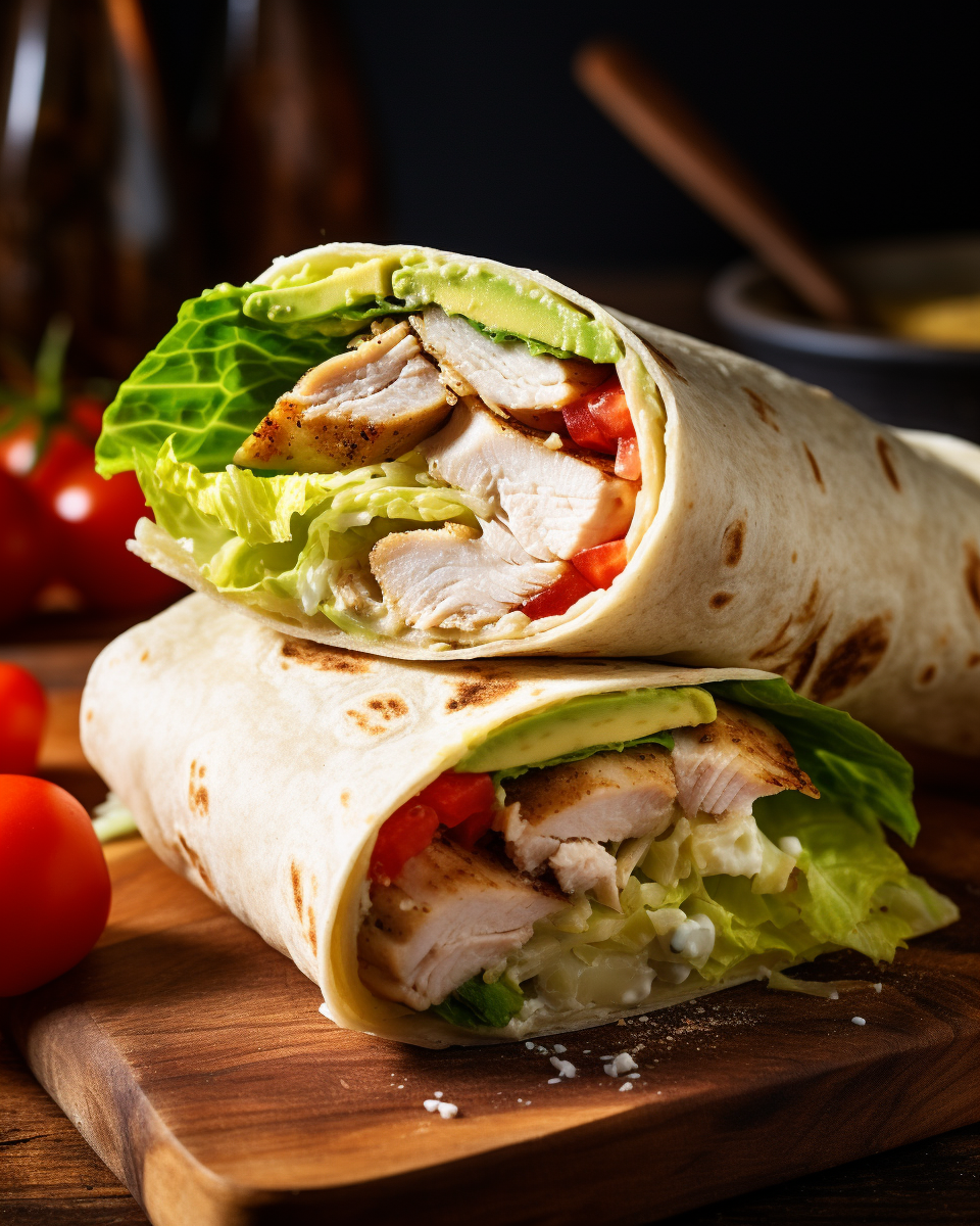 Healthy Quick Chicken Caesar Wrap